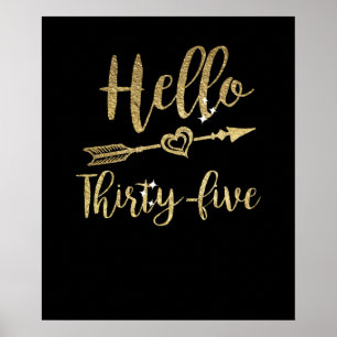 Hello Thirty Five Birthday 35th Birthday Poster