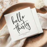 Hello Thirty Minimalist 30th Birthday Party Napkin<br><div class="desc">These are Hello Thirty Minimal Minimalist Black White 30th Birthday Party Paper Napkins!</div>