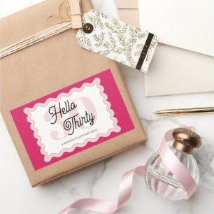 Hello Thirty Wavy Groovy 30th Birthday  Rectangular Sticker