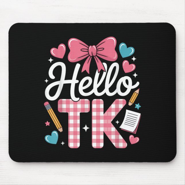 Hello Tk Funny Cute Back To School Transitional Ki Mouse Mat (Front)