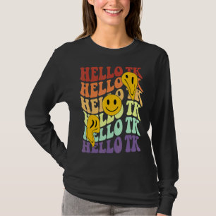 Hello Tk vibes retro smile face Back To School kin T-Shirt