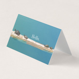 "Hello" Turtle Family Greeting Cards