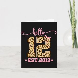 Hello Twelve Est 2013 12th Birthday Coquette Bow L Card