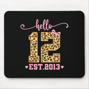 Hello Twelve Est 2013 12th Birthday Coquette Bow L Mouse Mat