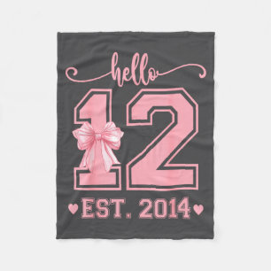 Hello Twelve Est 2014 12th Birthday Coquette 12 Ye Fleece Blanket