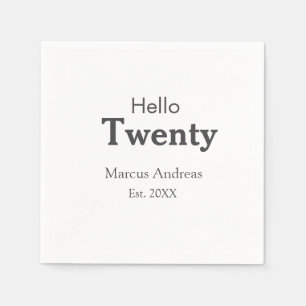 Hello twenty birthday add name est. Add year minim Napkin