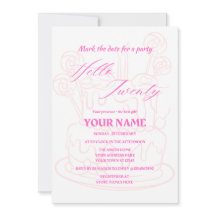 Hello twenty simple and modern birthday invitation