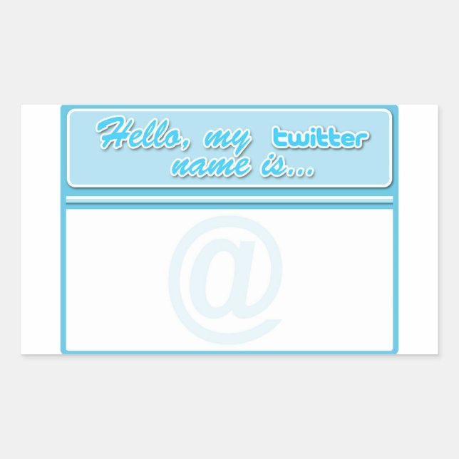 Hello... twitter name tag (Front)