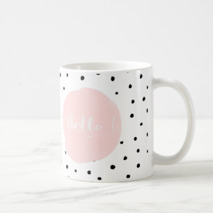 Hello Typography and Polka Dot Dance Coffee Mug