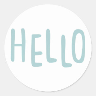Hello Typography Classic Round Sticker