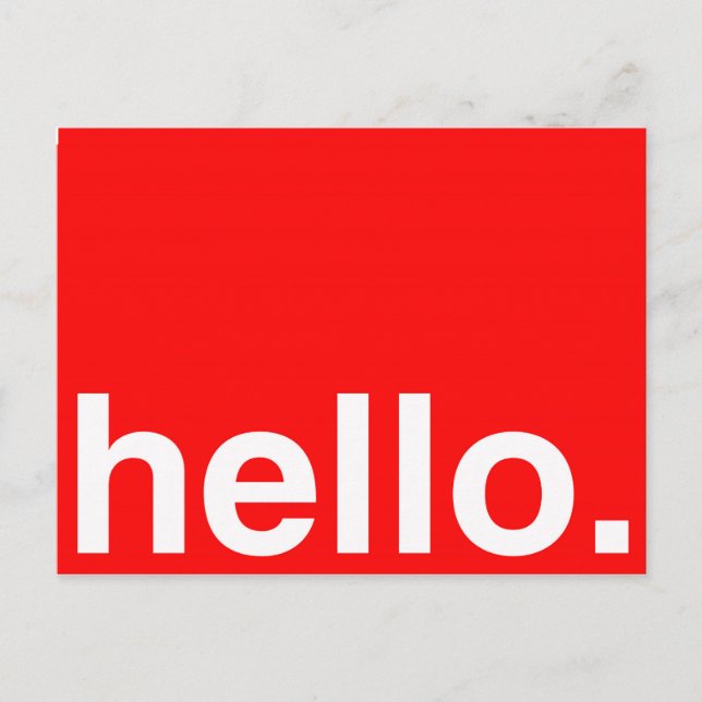 HELLO Typography Greeting Postcard (Front)