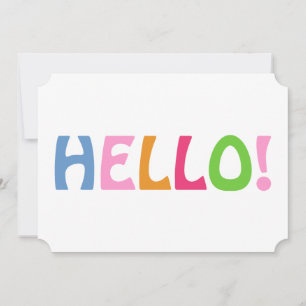 Hello Typography Modern Minimalist Trendy Pink Thank You Card