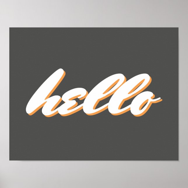 hello typography word art poster (Front)