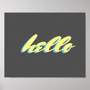 hello typography word art poster