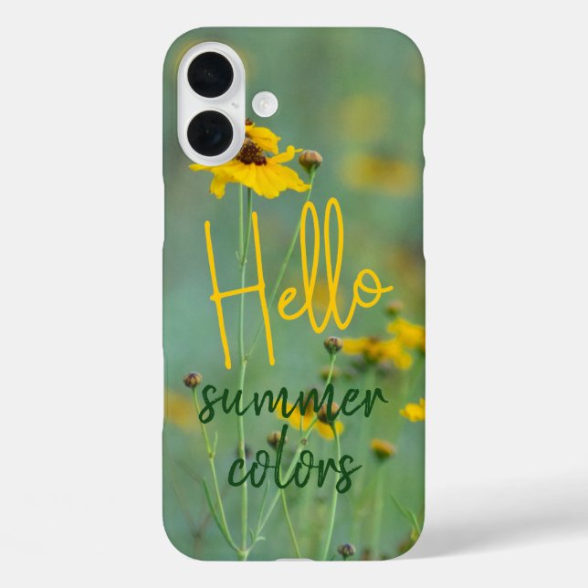 Hello Typography Yellow Wildflower Photograph Case-Mate iPhone Case (Back)