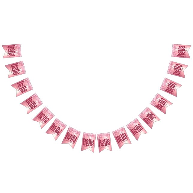 HELLO VALENTINE GLITTER DRIP CUSTOM GROOVY BUNTING  (All)