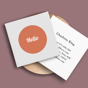 "Hello!" Visitenkarte Square Business Card