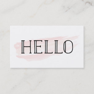 Hello Watercolor Stroke   Business Cards
