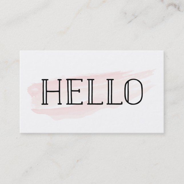 Hello Watercolor Stroke | Business Cards (Front)
