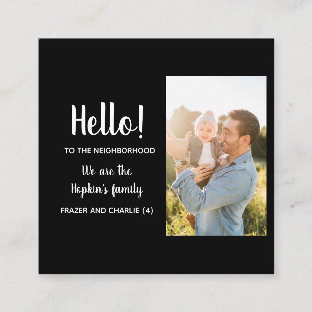 Hello – We’re New to the Neighborhood  Square Business Card (Front)