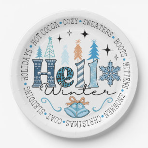 "Hello" Welcome Christmas Dinner Paper Plate