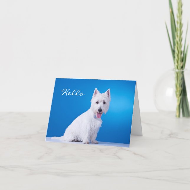 Hello West Highland Terrier Blank Note Card (Front)