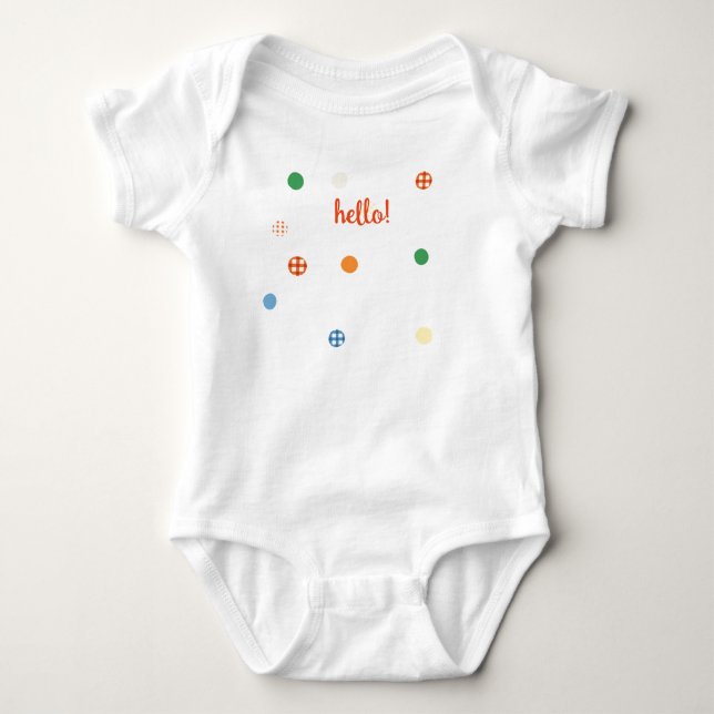 Hello! White with Polka Dots Bodysuit (Front)
