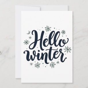 Hello Winter Christmas Snowflake Winter Season Invitation