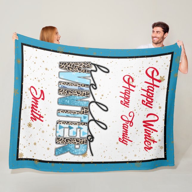 Hello Winter Customise Fleece Blanket (In Situ)