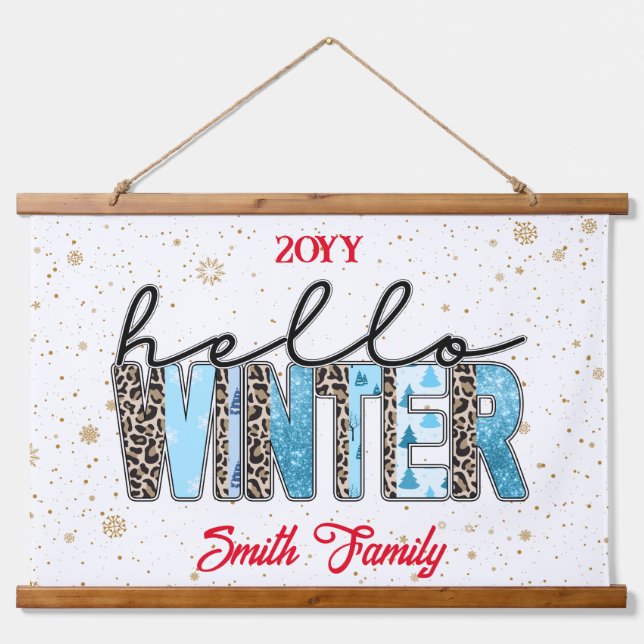 Hello Winter Customise Hanging Tapestry (Front)