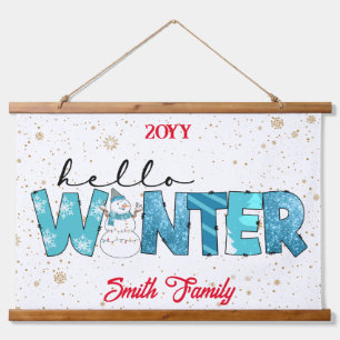 Hello Winter Customise Hanging Tapestry