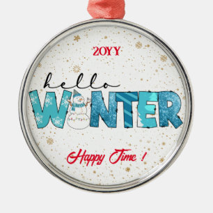 Hello Winter Customise Metal Tree Decoration