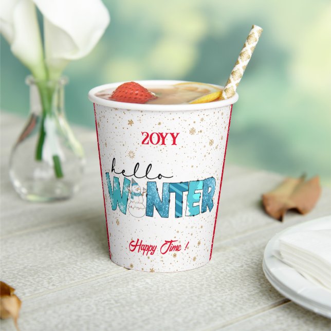 Hello Winter Customise Paper Cups (Insitu)