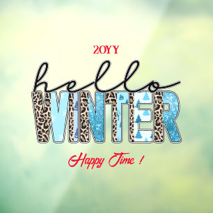 Hello Winter Customise Window Cling
