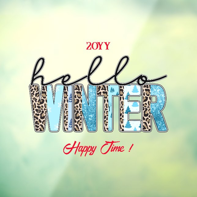 Hello Winter Customise Window Cling (Sheet 3)