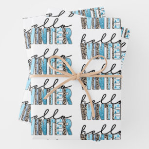 Hello Winter Customise Wrapping Paper Sheet