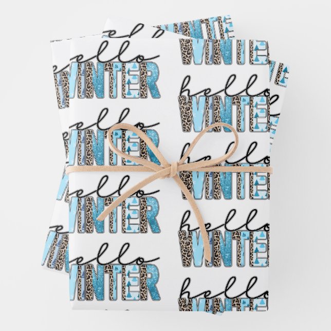 Hello Winter Customise Wrapping Paper Sheet (In situ)
