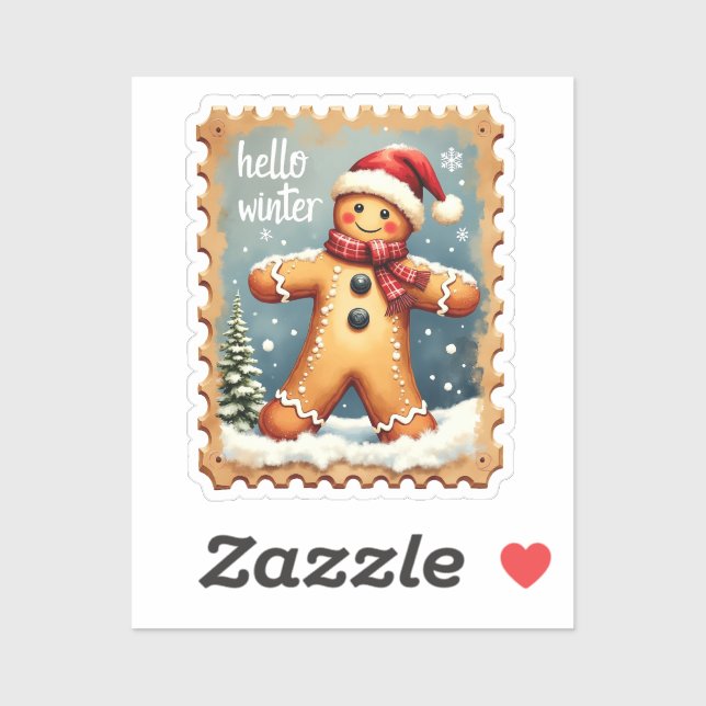 Hello Winter Gingerbread Stamp (Sheet)