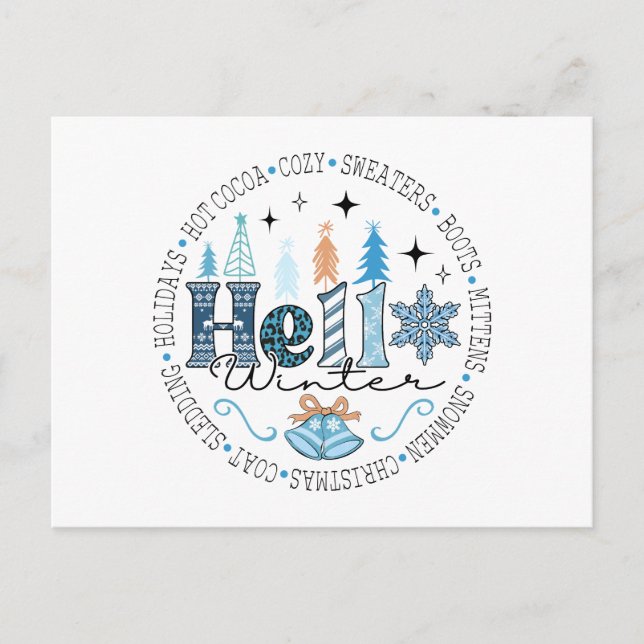 Hello Winter..... Holiday Postcard (Front)