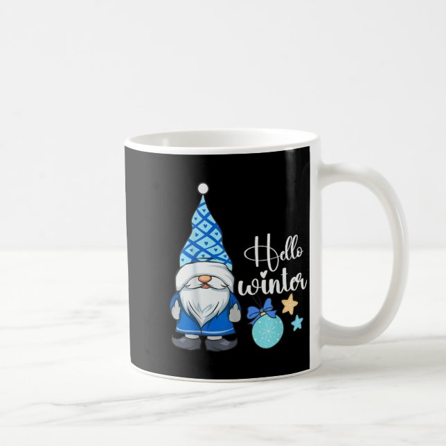 Hello Winter, Nordic Christmas Gnome  Coffee Mug (Right)