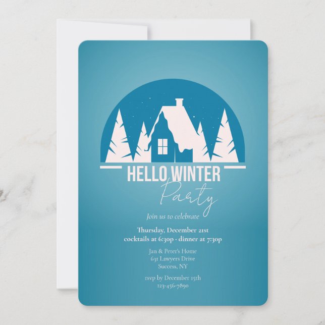 Hello Winter Party Invitations (Front)