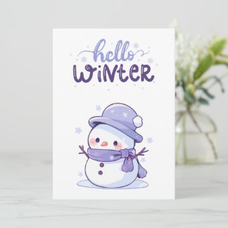 Hello Winter Snowwoman Holiday Card