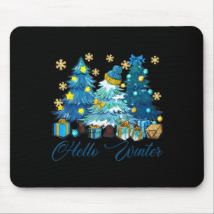 Hello Winter Sweet Cozy Coffee Lovers Snowman Chri Mouse Mat