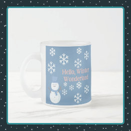 Hello, Winter Wonderland Frosted Glass Coffee Mug