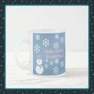 Hello, Winter Wonderland Frosted Glass Coffee Mug