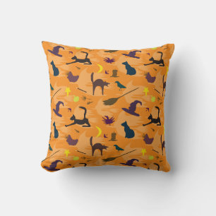 Hello Witch - seamless Halloween pattern. Cushion