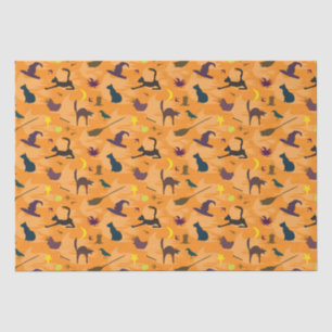 Hello Witch - seamless Halloween pattern. Tissue Paper