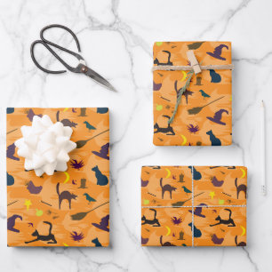 Hello Witch - seamless Halloween pattern. Wrapping Paper Sheet