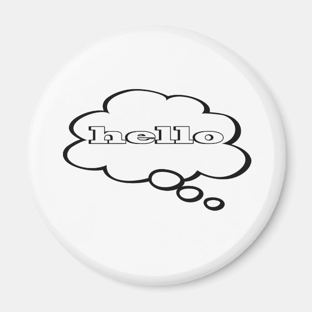 Hello Word Bubble Magnet (Front)