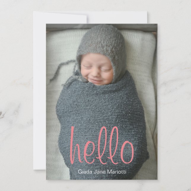 Hello World Baby Announcement (Front)